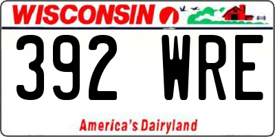 WI license plate 392WRE