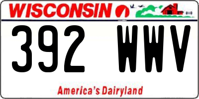 WI license plate 392WWV