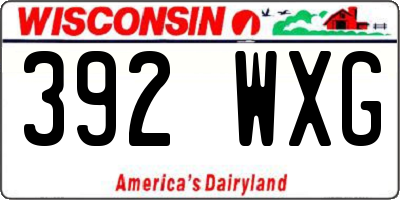 WI license plate 392WXG