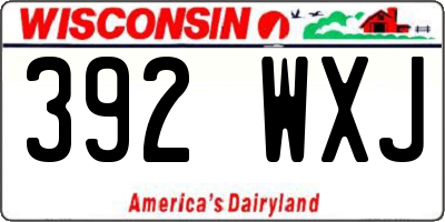 WI license plate 392WXJ