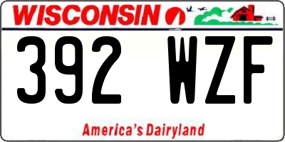 WI license plate 392WZF