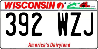 WI license plate 392WZJ