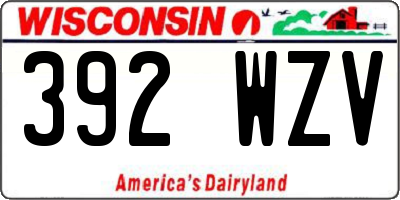 WI license plate 392WZV