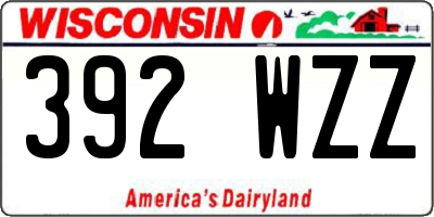 WI license plate 392WZZ