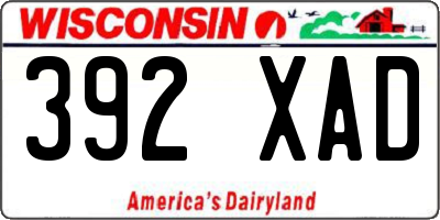 WI license plate 392XAD