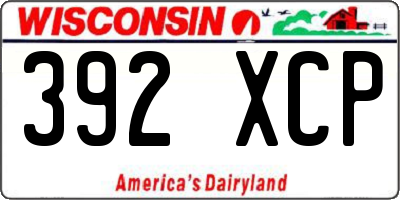 WI license plate 392XCP