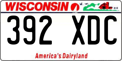 WI license plate 392XDC