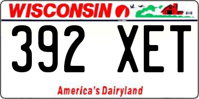 WI license plate 392XET