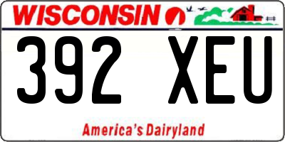 WI license plate 392XEU