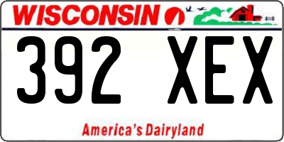 WI license plate 392XEX