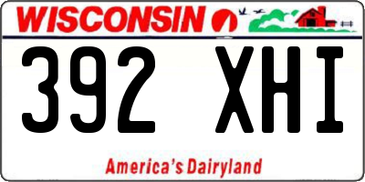 WI license plate 392XHI
