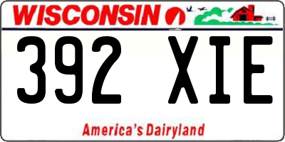 WI license plate 392XIE