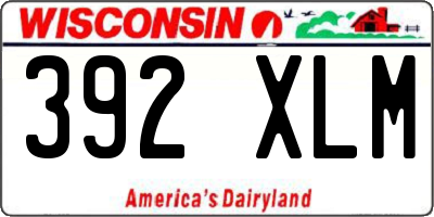 WI license plate 392XLM