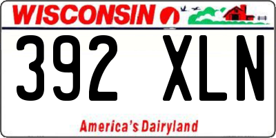 WI license plate 392XLN