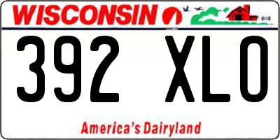 WI license plate 392XLO