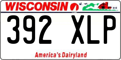 WI license plate 392XLP