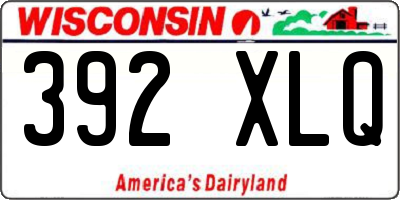 WI license plate 392XLQ