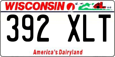 WI license plate 392XLT
