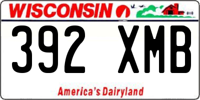WI license plate 392XMB