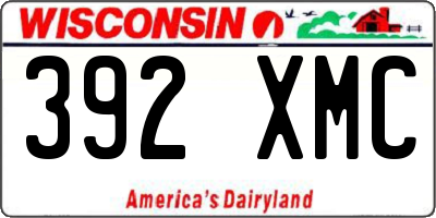 WI license plate 392XMC
