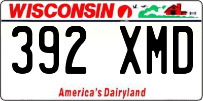 WI license plate 392XMD