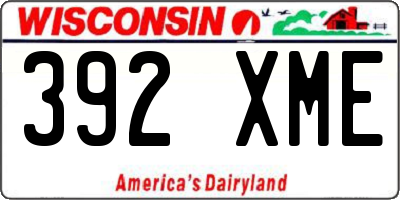 WI license plate 392XME
