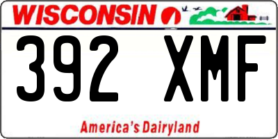 WI license plate 392XMF