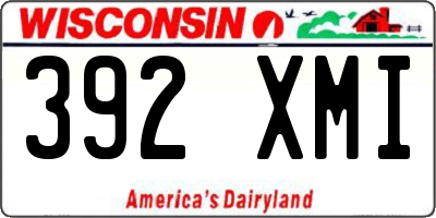 WI license plate 392XMI