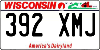 WI license plate 392XMJ
