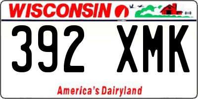 WI license plate 392XMK