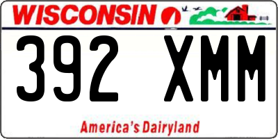 WI license plate 392XMM