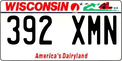 WI license plate 392XMN