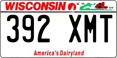WI license plate 392XMT