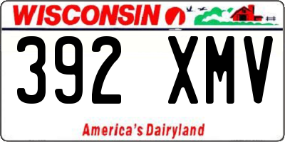 WI license plate 392XMV