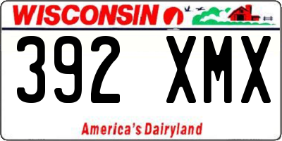 WI license plate 392XMX