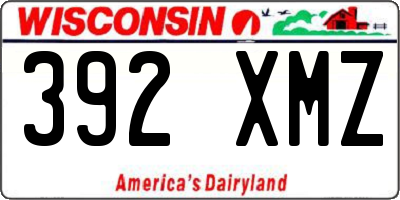 WI license plate 392XMZ