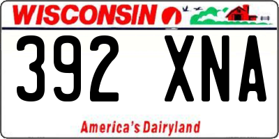 WI license plate 392XNA
