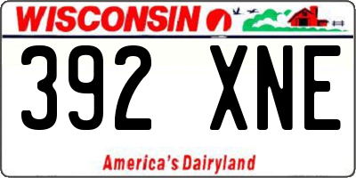 WI license plate 392XNE