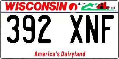 WI license plate 392XNF