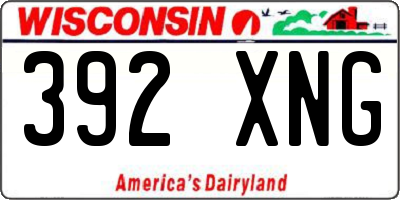WI license plate 392XNG