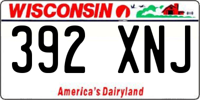 WI license plate 392XNJ