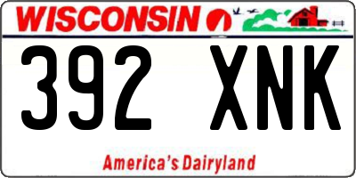 WI license plate 392XNK