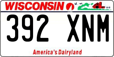 WI license plate 392XNM