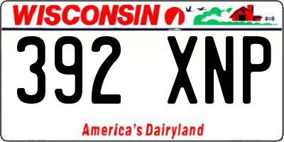 WI license plate 392XNP