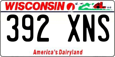 WI license plate 392XNS