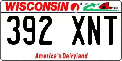 WI license plate 392XNT