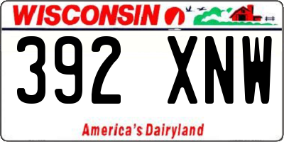 WI license plate 392XNW
