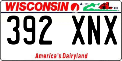 WI license plate 392XNX