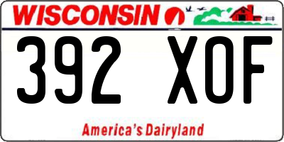 WI license plate 392XOF