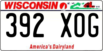 WI license plate 392XOG